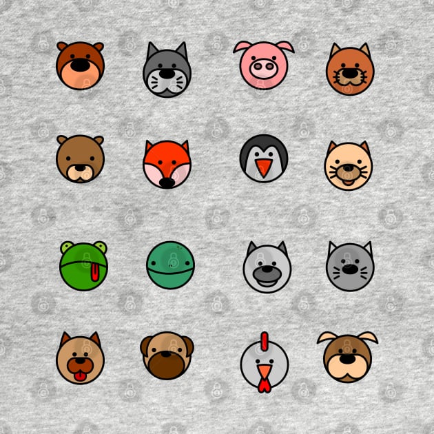 Animal Faces Pet Heads Circle Pack by W.Pyzel